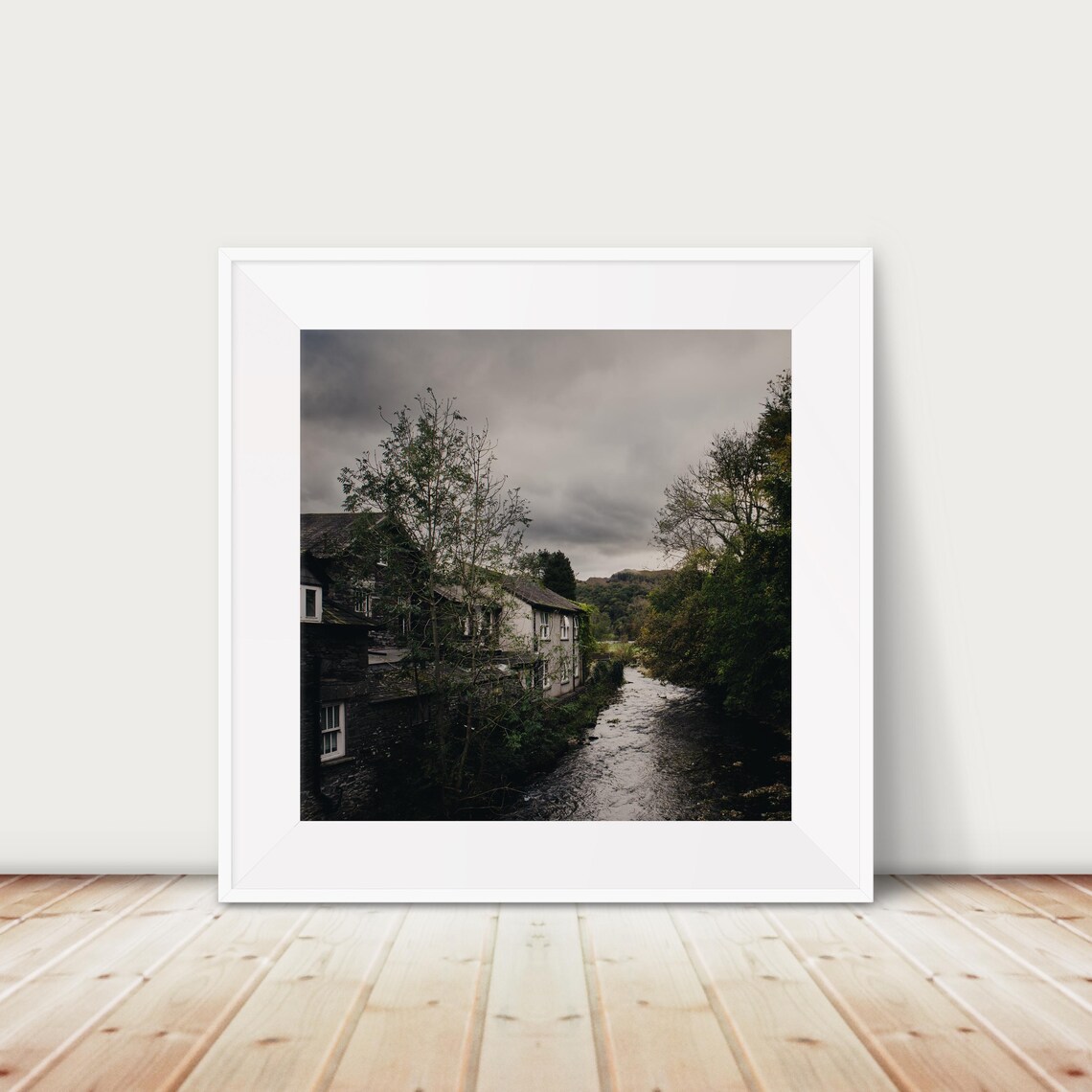 Grasmere Village River Stone Cottages Lake District Photo Art Poster