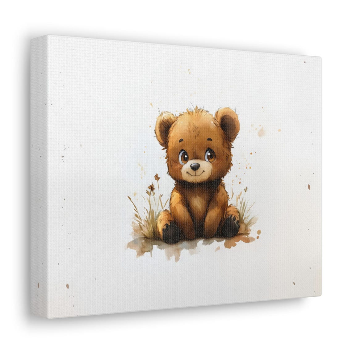 Baby Bear Watercolor Cute Brown Cub Nursery Animal Art Poster - Image 2