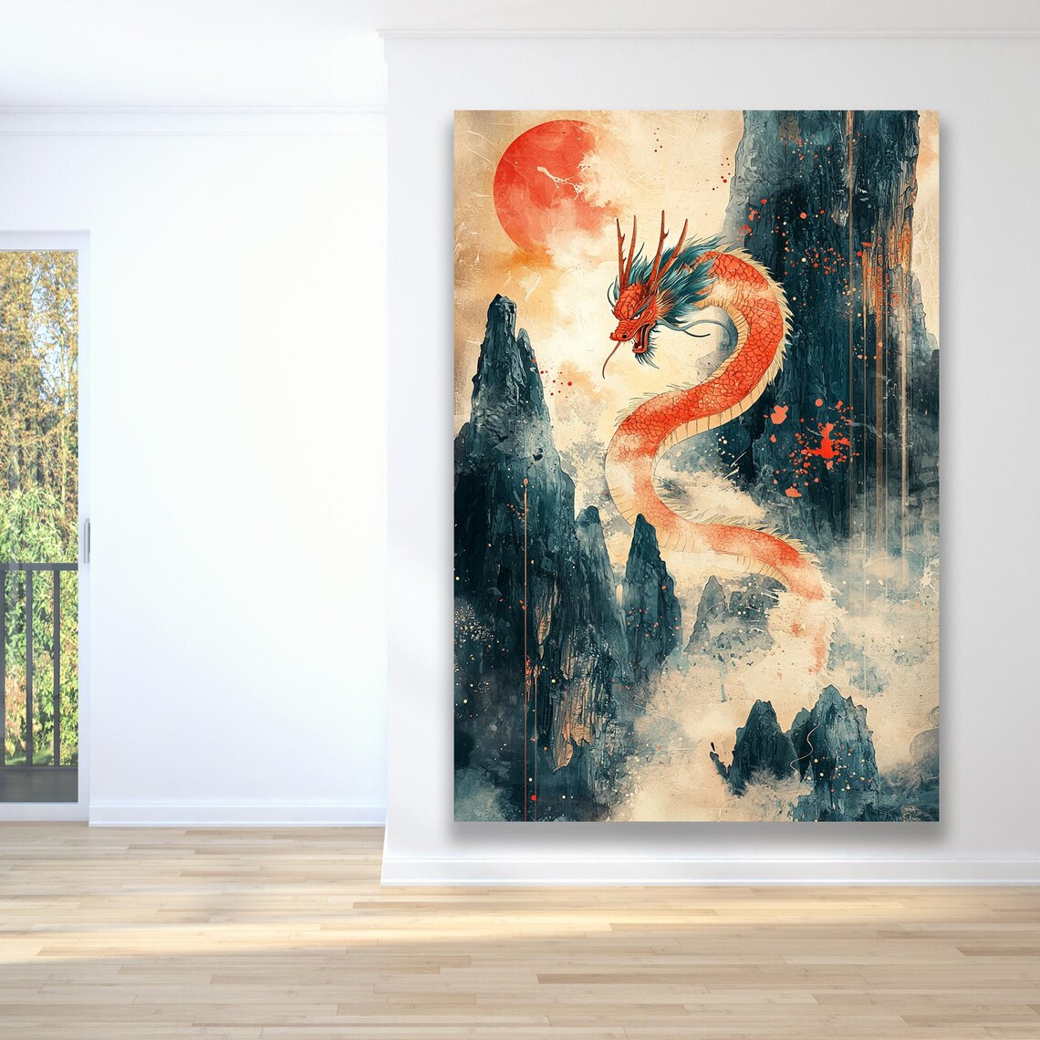 Chinese Dragon Mythological Wall Art Poster Print - Image 2
