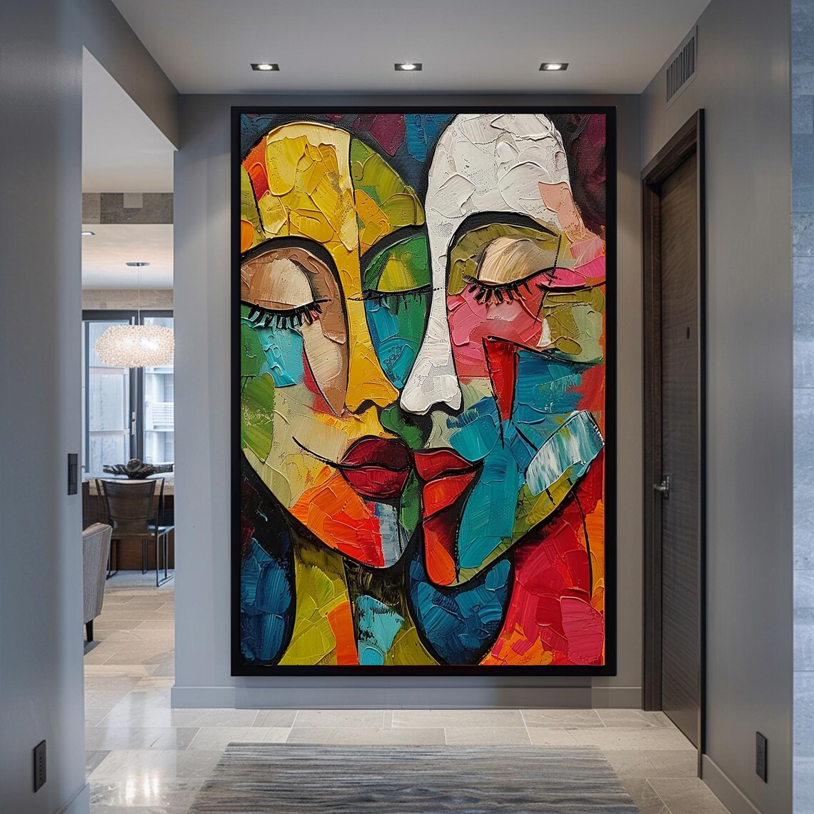 Picasso-Style Kissing Art Print, Modern Decor - Image 6