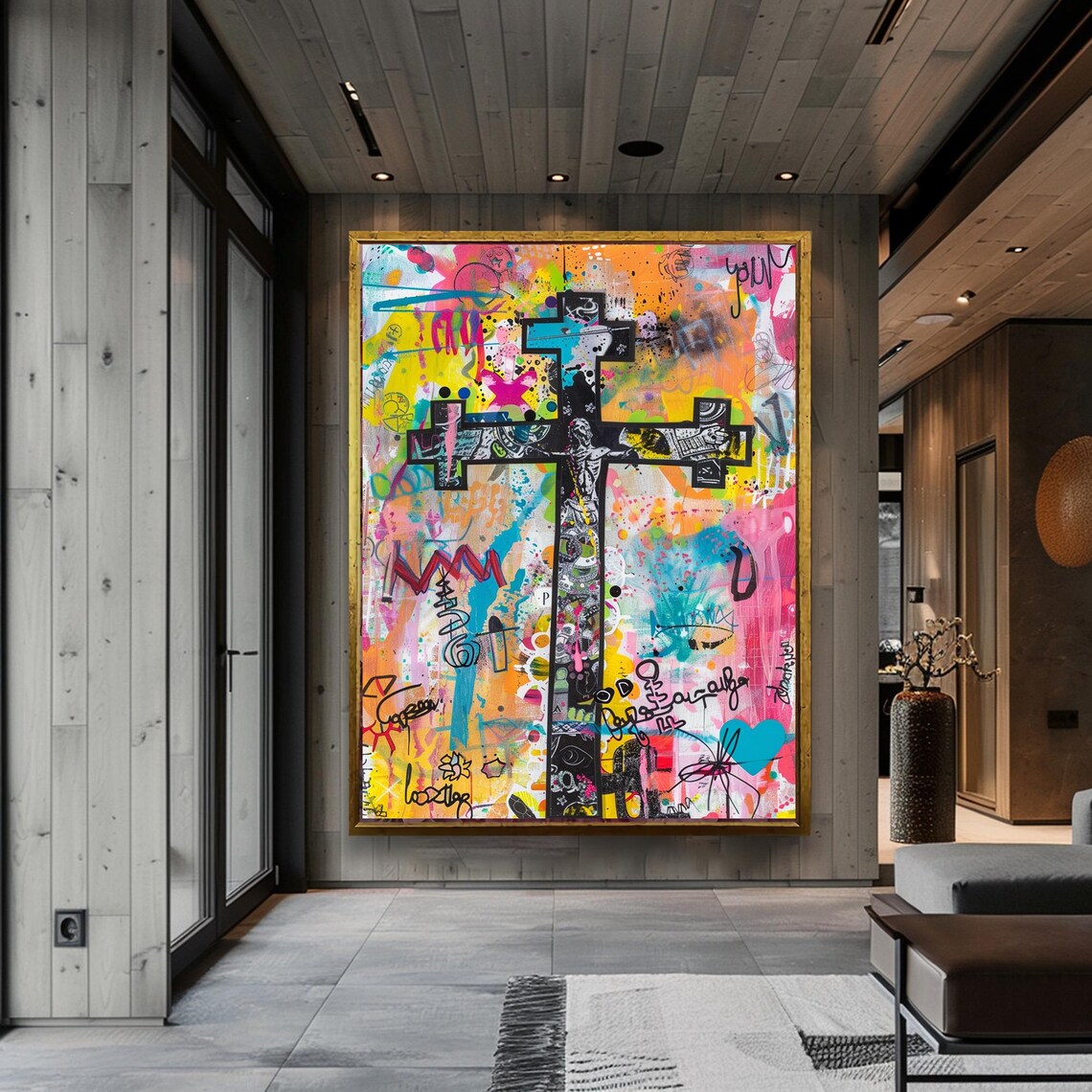 Graffiti Cross Crucifixion Vibrant Street Style Christian Poster - Image 5