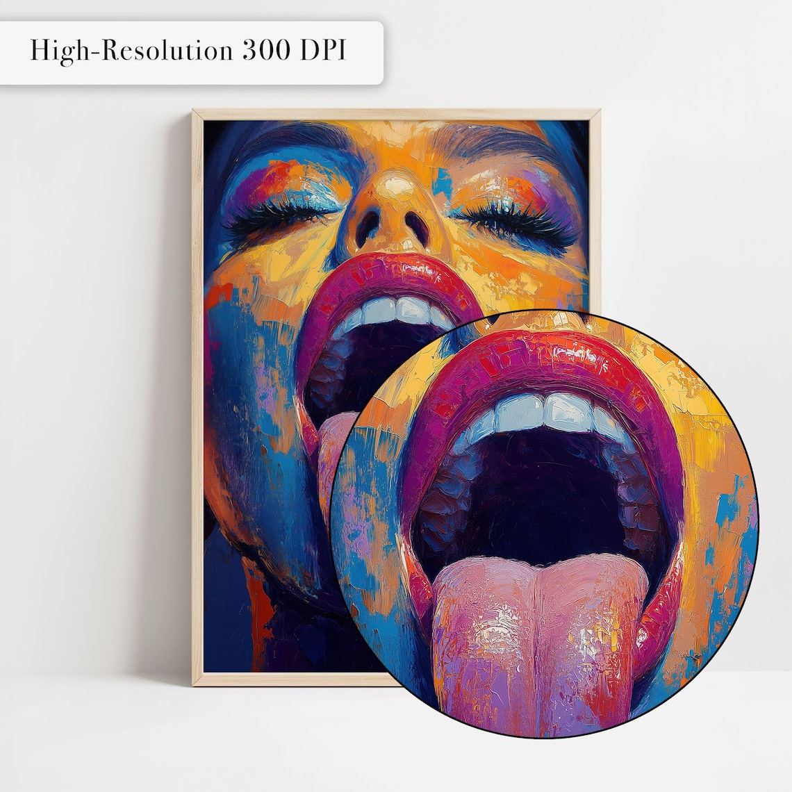 Bold Colorful Abstract Woman Portrait Art Print - Image 4