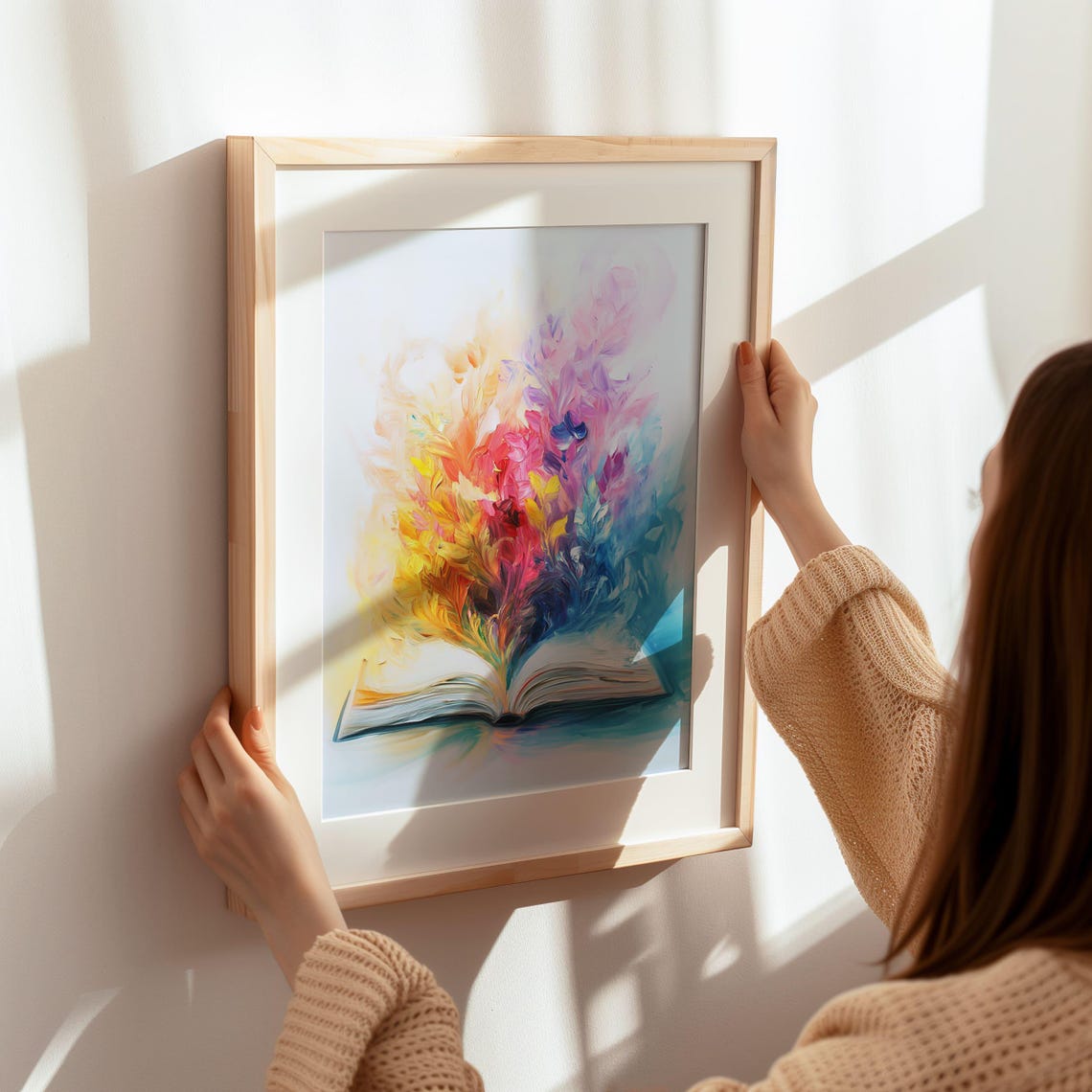Colorful Open Book Rainbow Paint Splash Literary Decor Art Poster - Image 6