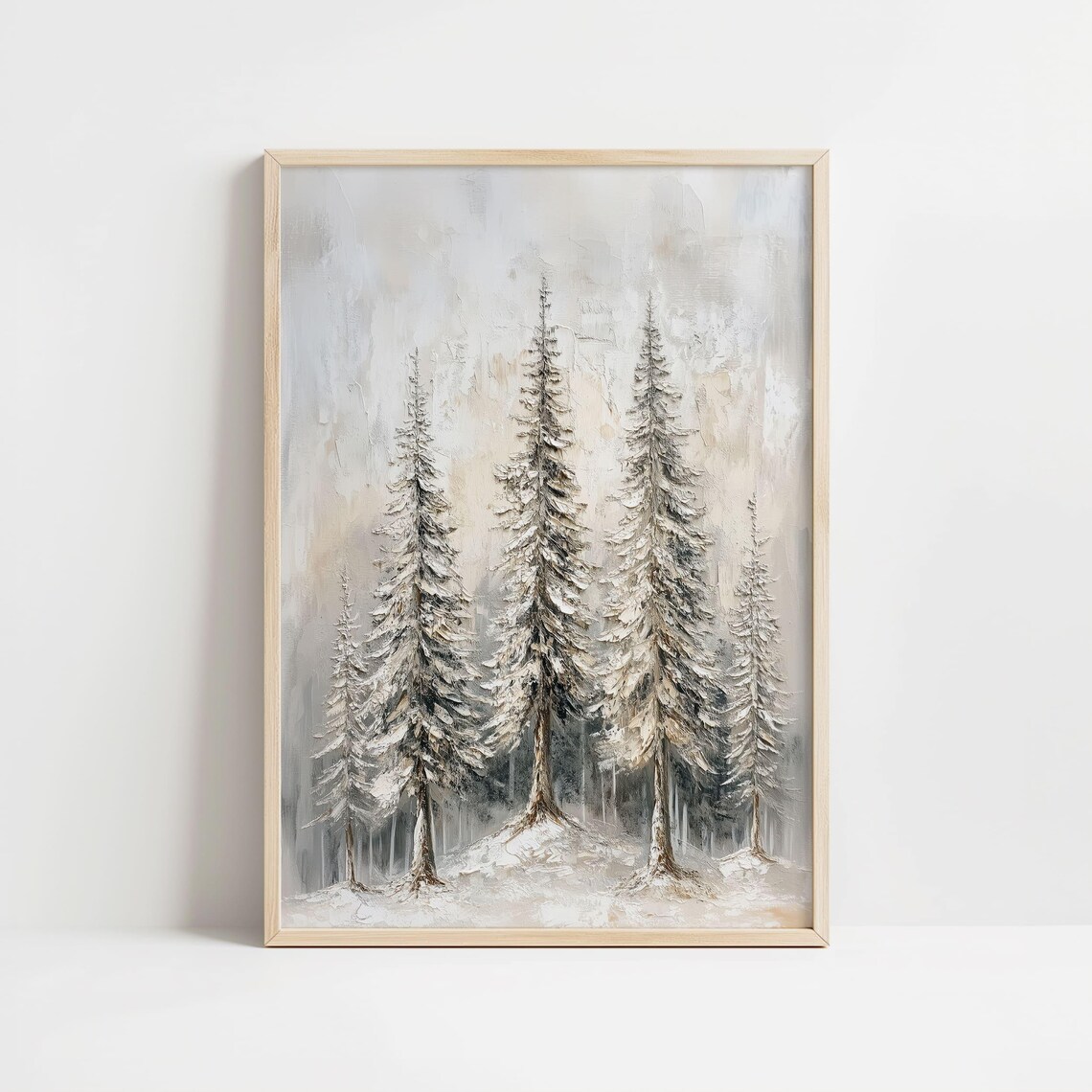 Pine Tree Winter Forest Abstract Landscape Art Print - Image 8