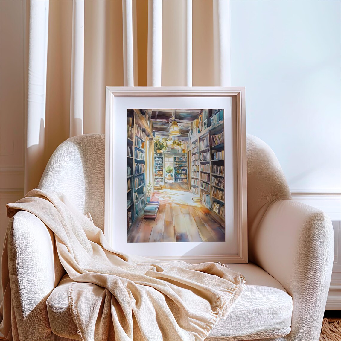 Book Lover Reading Nook Decor Literary Wall Print - Image 3