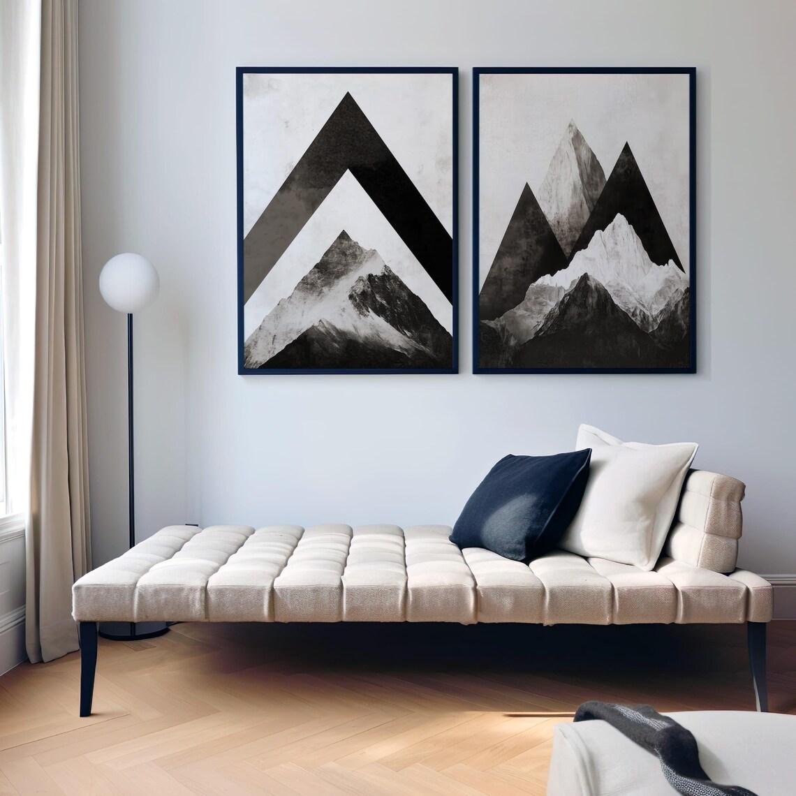 Modern Mountain Art Print, Minimalist Geometric Mountains - Image 8