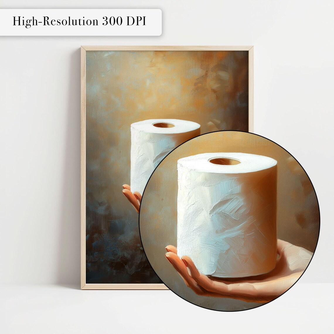 Bathroom Humor Toilet Paper Art Print, Rustic Minimalist - Image 4