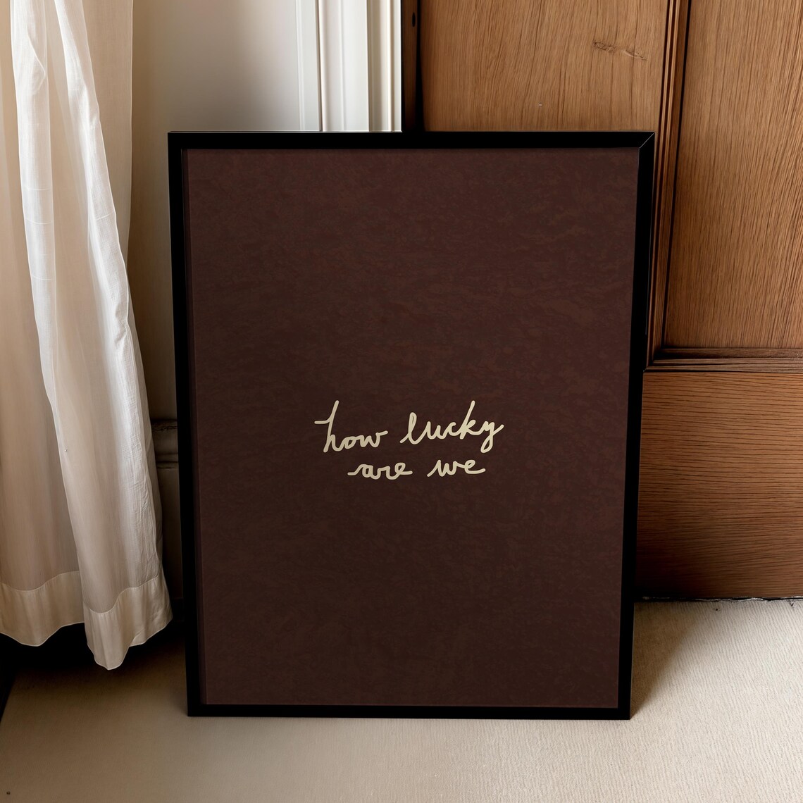 How Lucky Are We Print, Neutral Home Decor