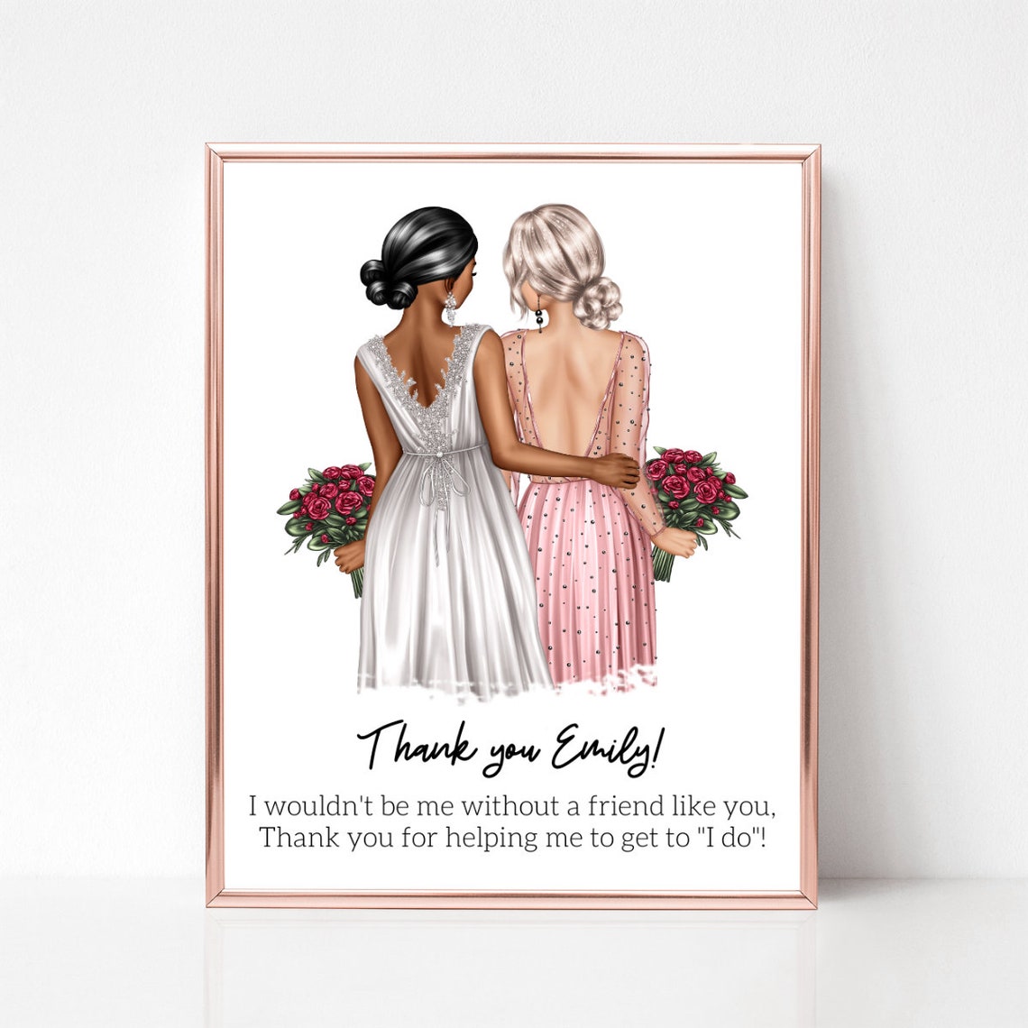 Personalized Thank You Bridesmaid Print Helping Me Get to I Do Gift - Image 3