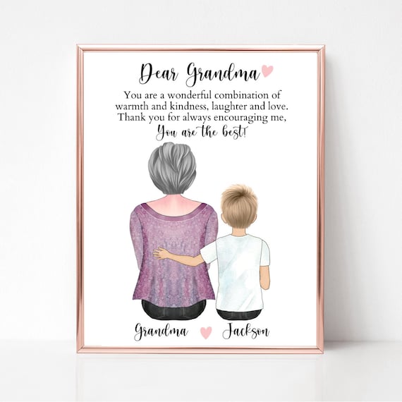 Dear Grandma You Are the Best Custom Quote Portrait Poster Gift