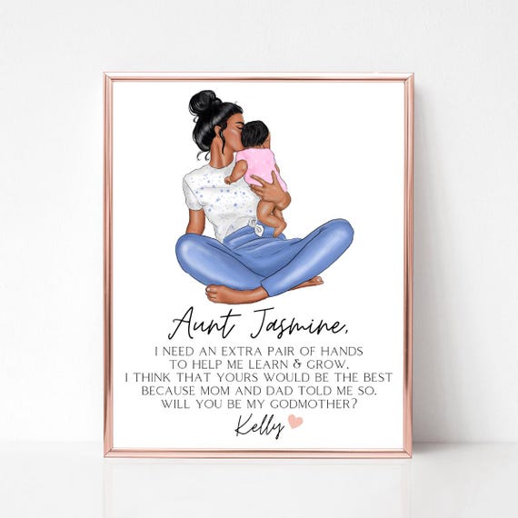 Personalized Godmother Proposal Print Will You Be My Godmother Gift