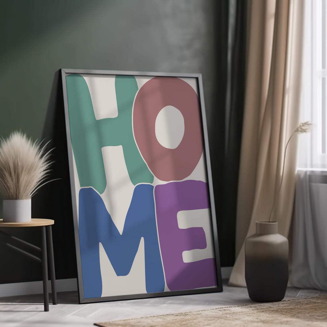Home Colorful Bold Lettering Playful Modern Entryway Wall Poster