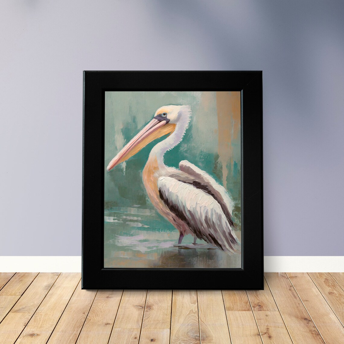 Pelican Bird Painting Art Print, Home Wall Decor