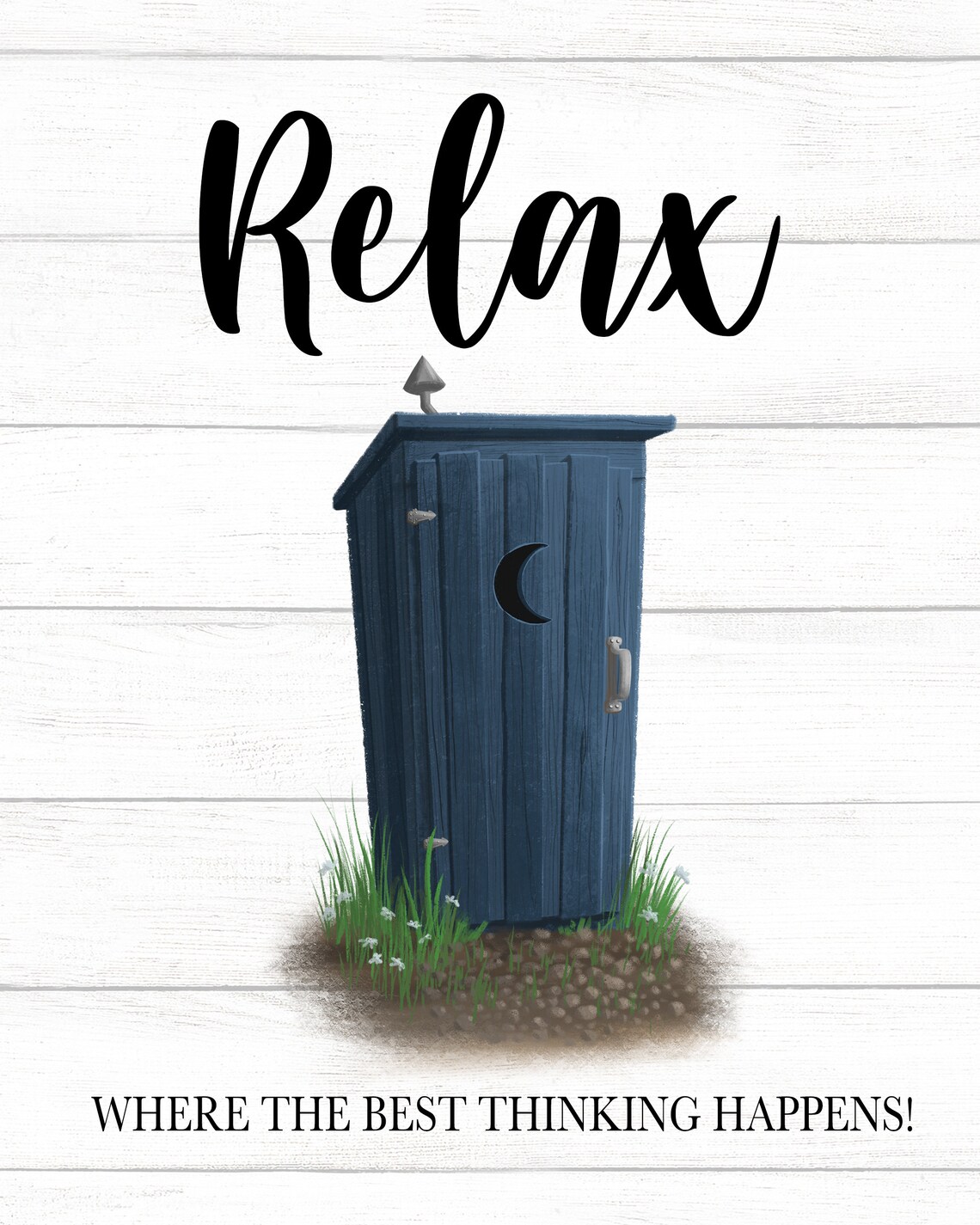Where The Best Thinking Happens Outhouse Bathroom Poster - Image 2