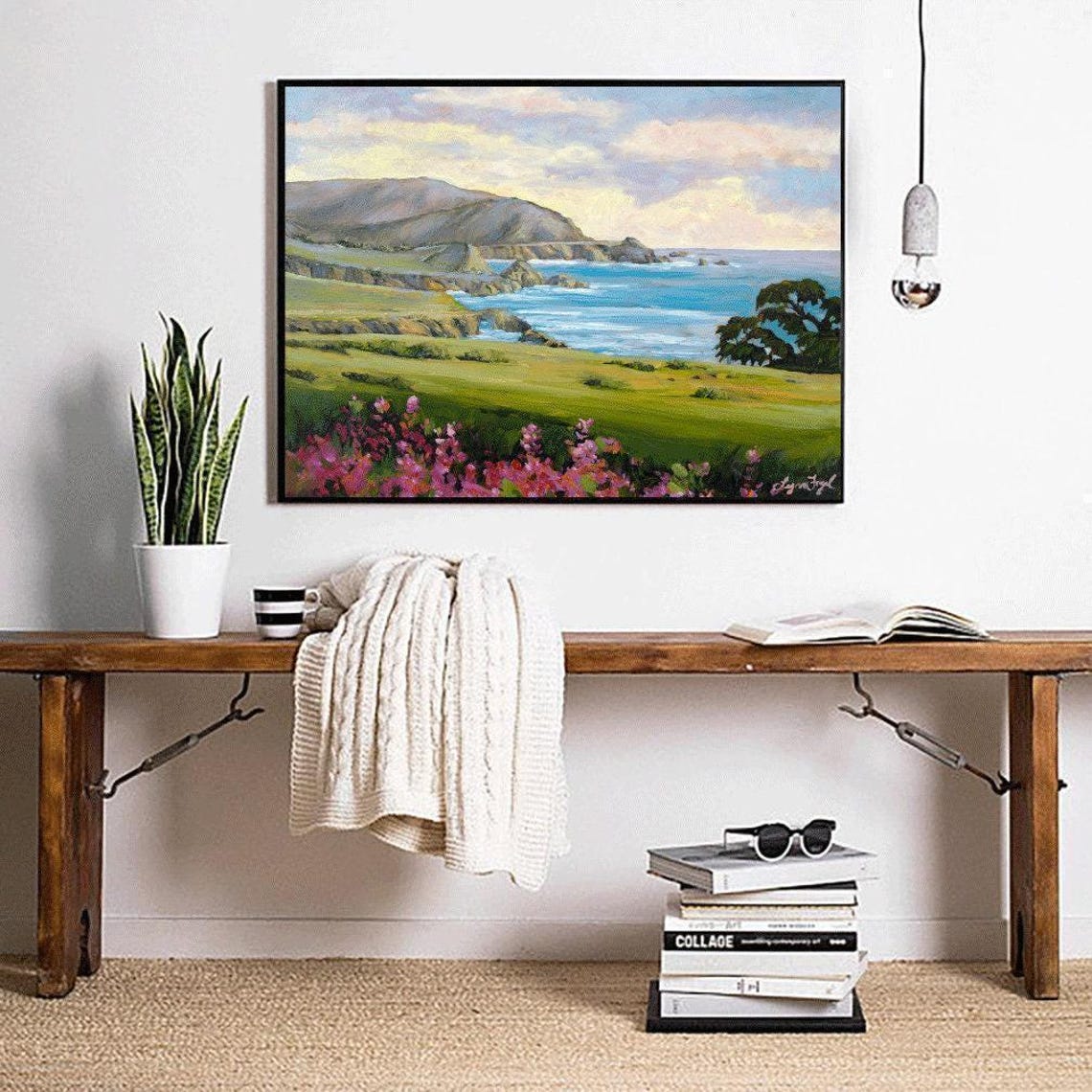 Big Sur Coastline Wildflowers Rocky Cliffs Ocean View Poster - Image 4