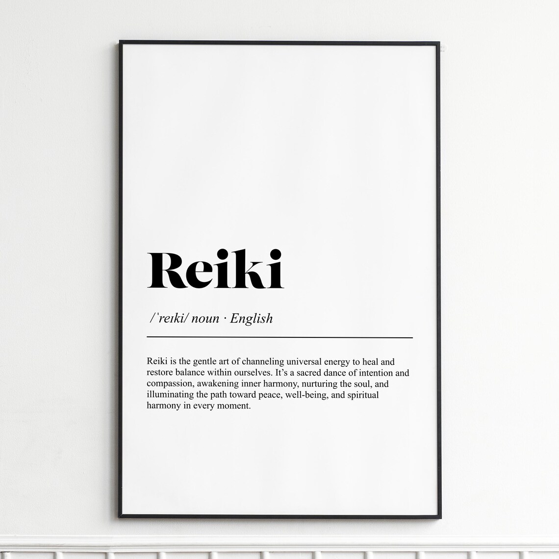 Reiki Healing Energy Definition Typography Dictionary Poster
