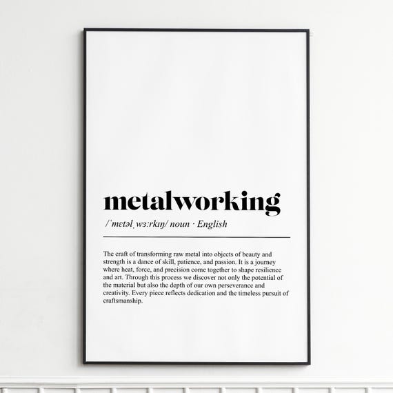 Metalworking Definition Print Inspirational Dictionary Wall Art Vintage Typography Poster Home Decor And
