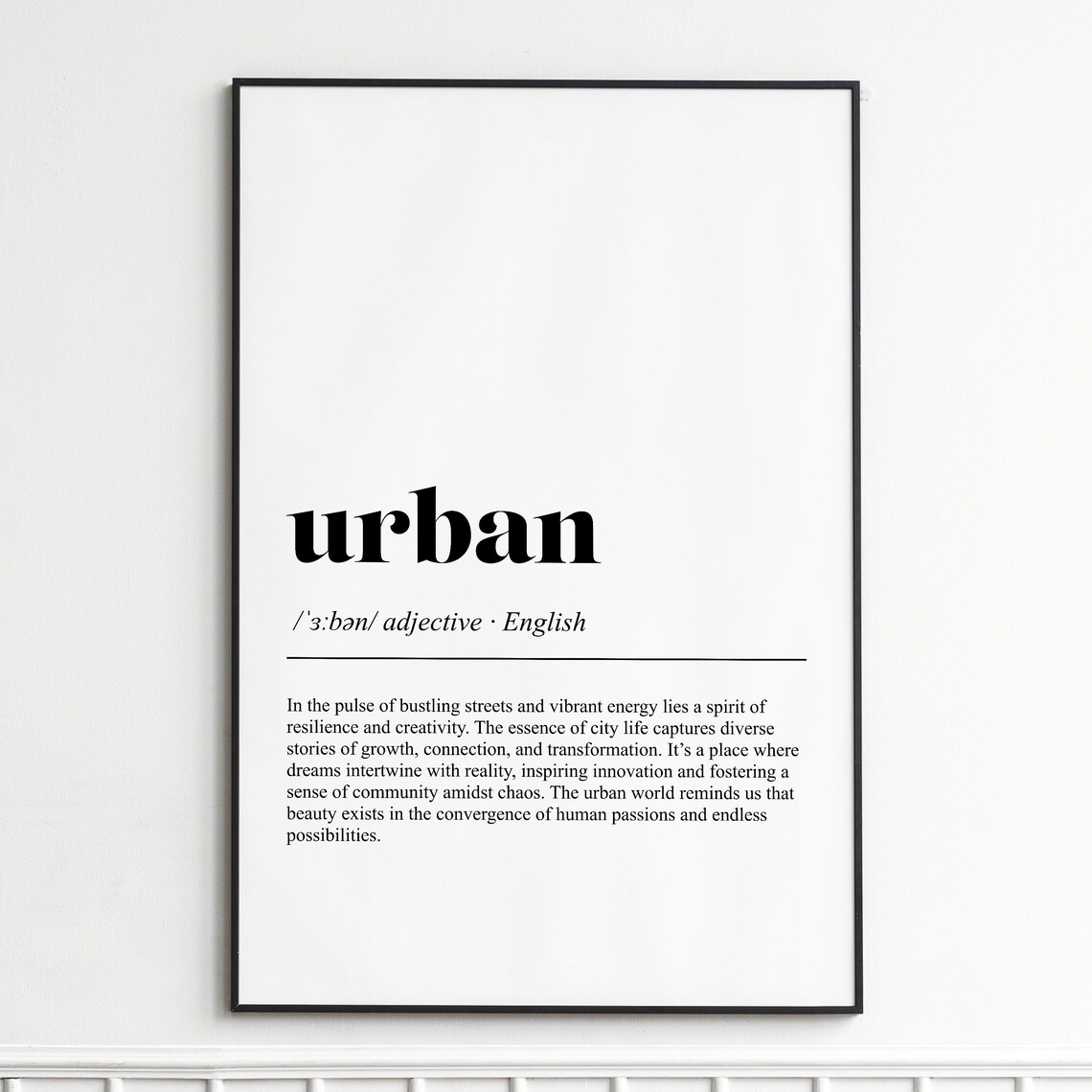 Urban Pulse of City Life Dictionary Definition Typography Poster