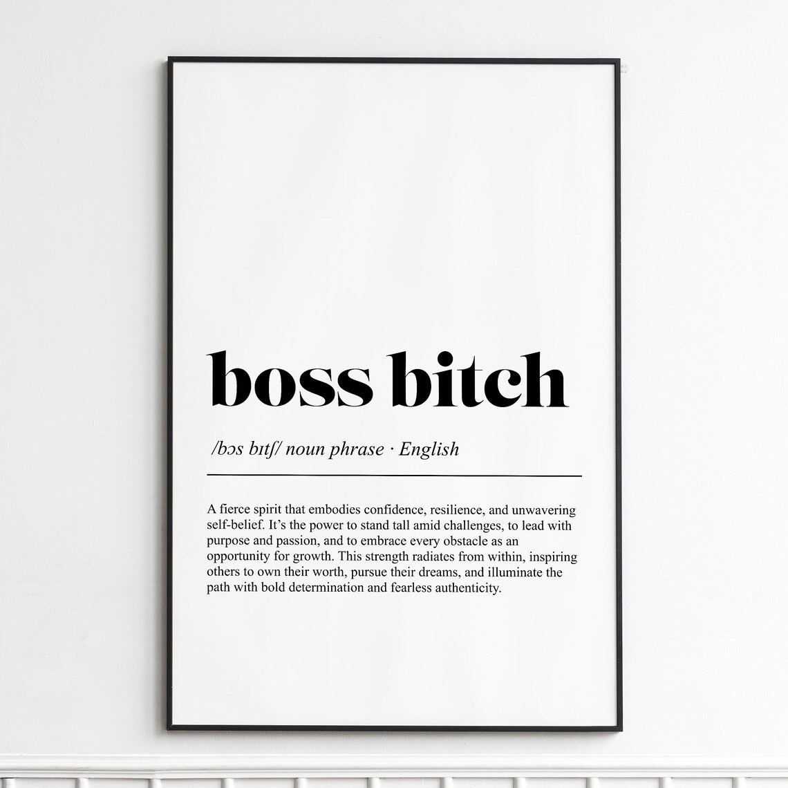 Boss Bitch Art Print Motivational Feminist Wall Decor Minimalist Typography Poster Gift For Her Or Home Office