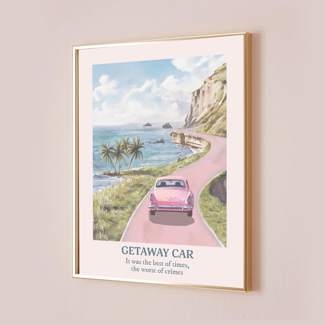 Getaway Car Taylor Lyric Quote Poster, Watercolor