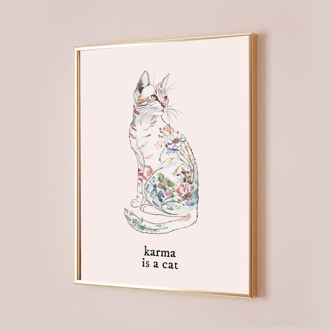 Karma Is a Cat Taylor Lyric Poster, Cute Preppy Decor