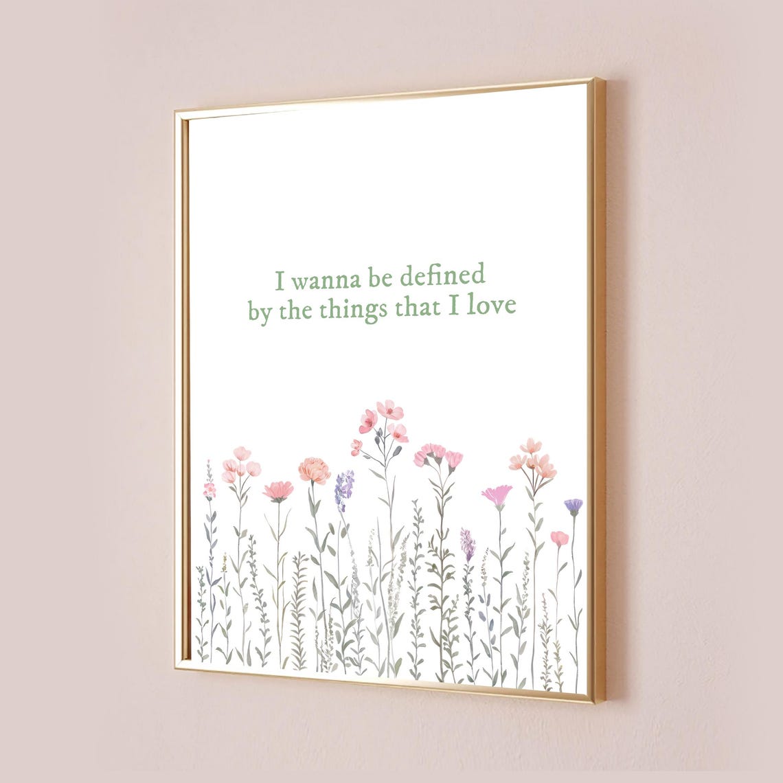 Defined by the Things I Love Taylor Swift Floral Lyric Quote Poster