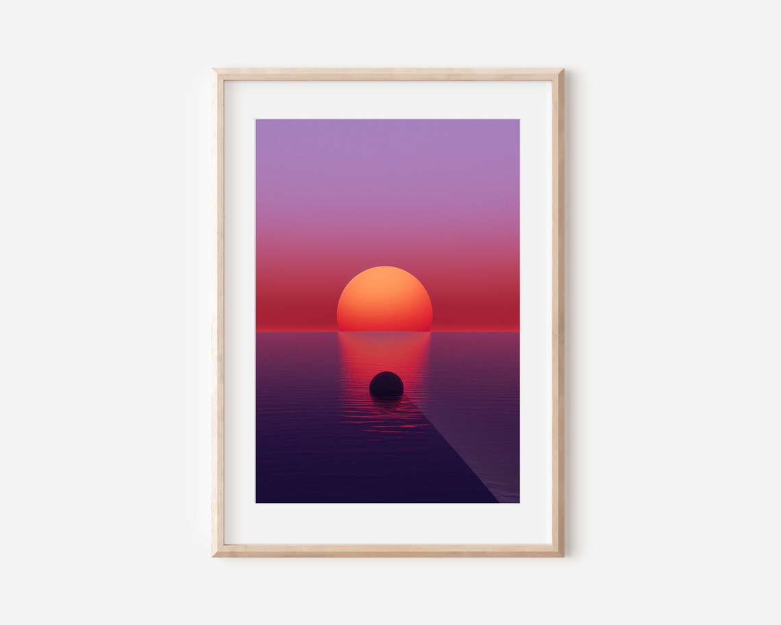 Deep Sunset On Water, Sunset Artwork