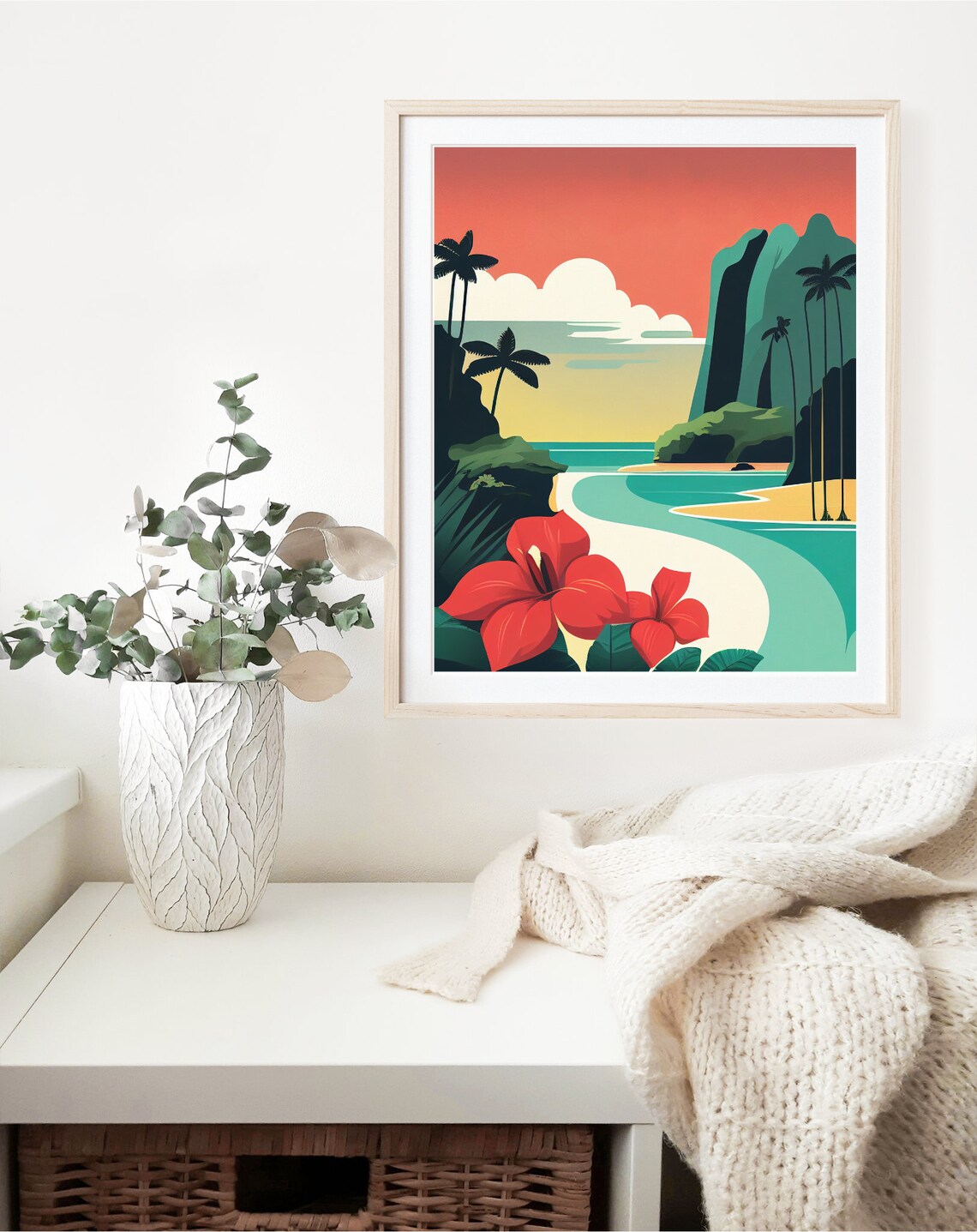 Hawaii Minimalist Boho Travel Poster, Island Art - Image 2