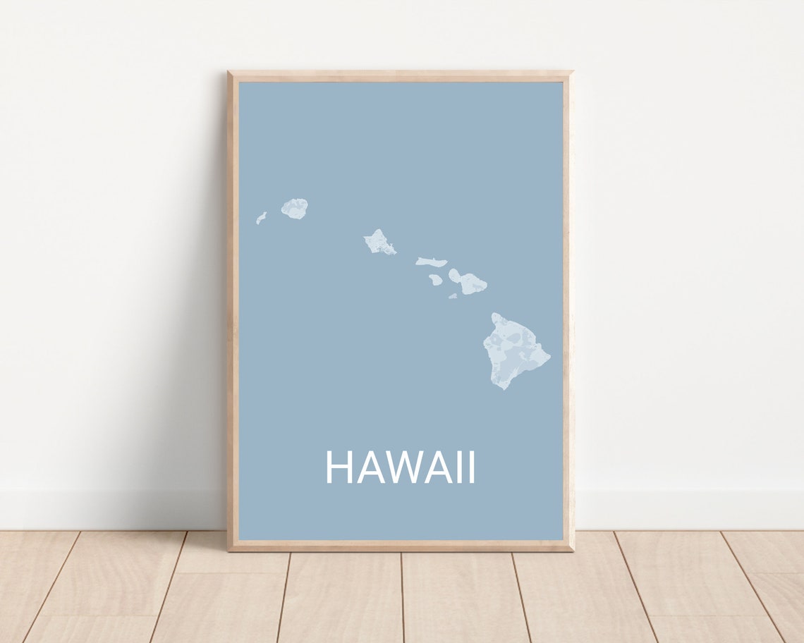 Hawaii Map Print Hawaii Travel Map Map Of Hawaii Hawaiian Gifts Hawaii Gifts Wedding Gifts Anniversary Gifts Valentine Gifts - Image 4