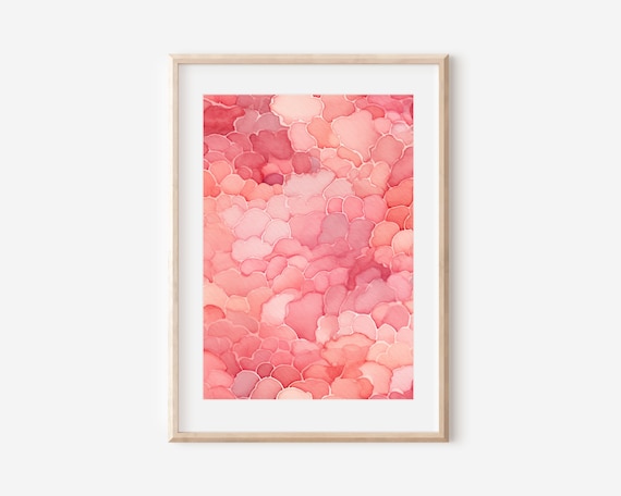 Coral Pattern Watercolor Art Print Coastal Decor Nautical Wall Decor Modern Sea Life Illustration