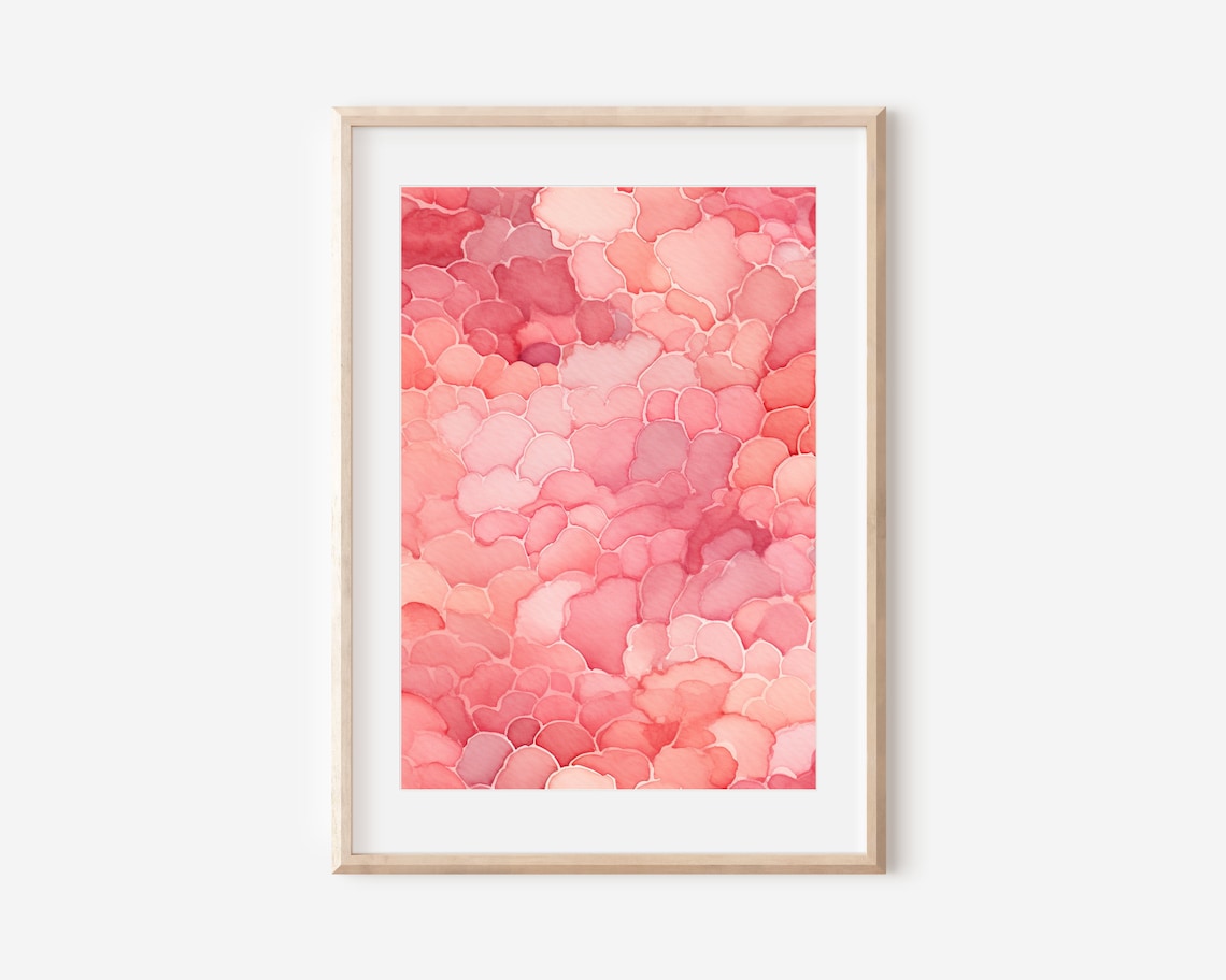 Coral Pattern Watercolor Art Print Coastal Decor Nautical Wall Decor Modern Sea Life Illustration