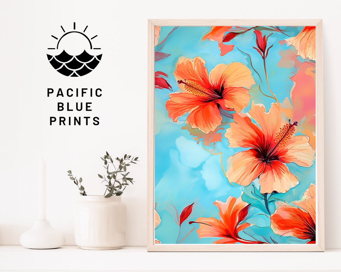Vibrant Hibiscus Art Print, Tropical Floral Decor - Image 4