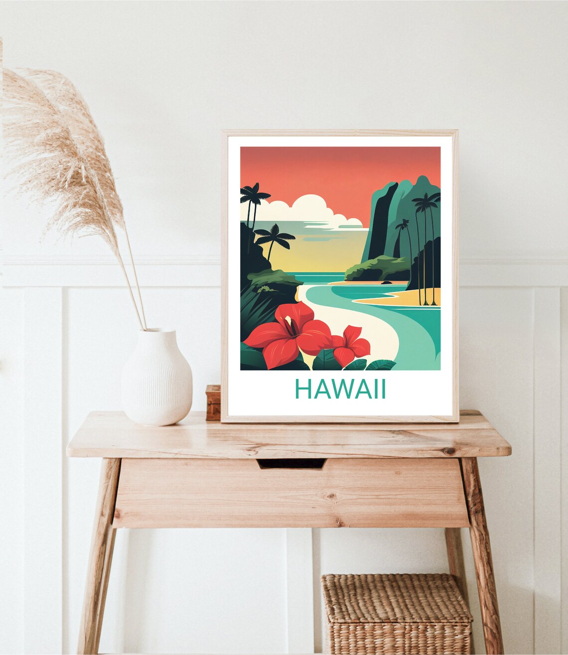 Hawaii Minimalist Travel Poster, Boho Island Art - Image 4
