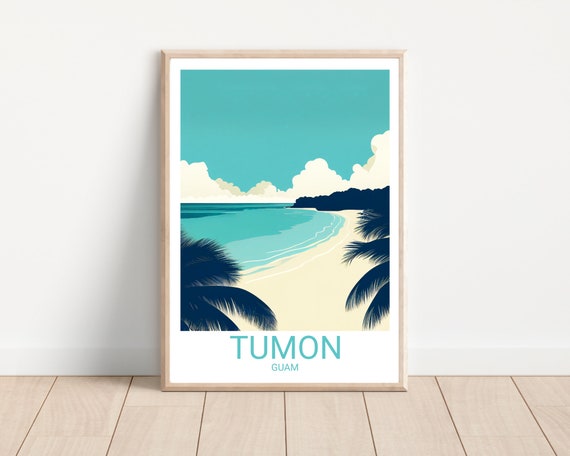 Tumon Guam Travel Print Guam Artwork Island Art Tumon Poster Travel Poster Minimalist Art Boho Art Travel Artwork Tumon Print