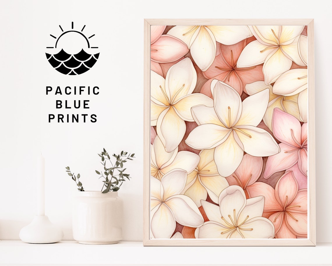 Plumeria Flower Full Bloom Pattern Tropical Floral Wall Art Poster - Image 4