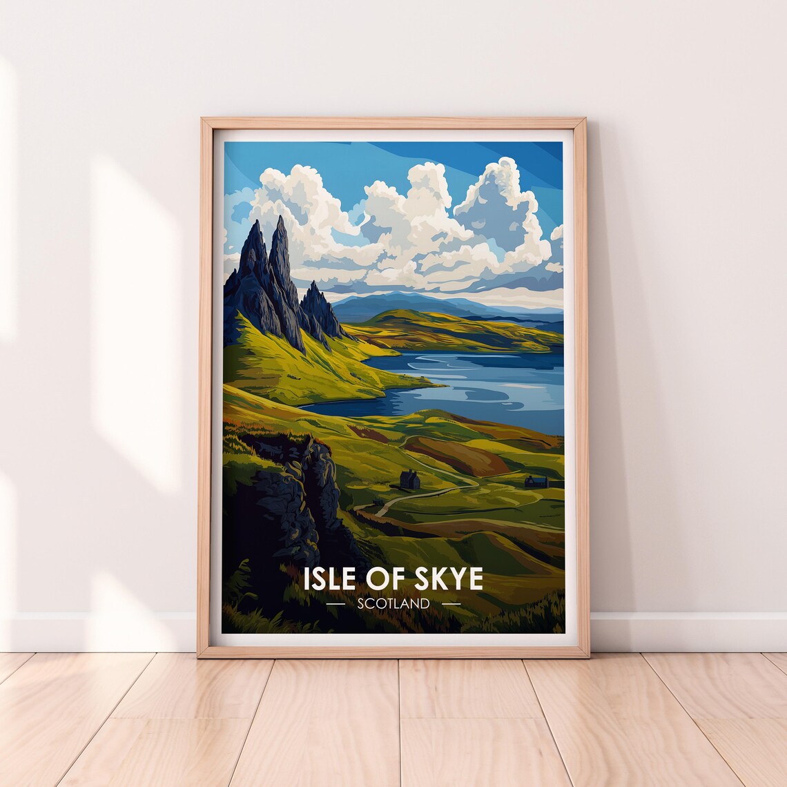 Isle of Skye Scotland Rocky Pinnacles Loch Green Hills Poster
