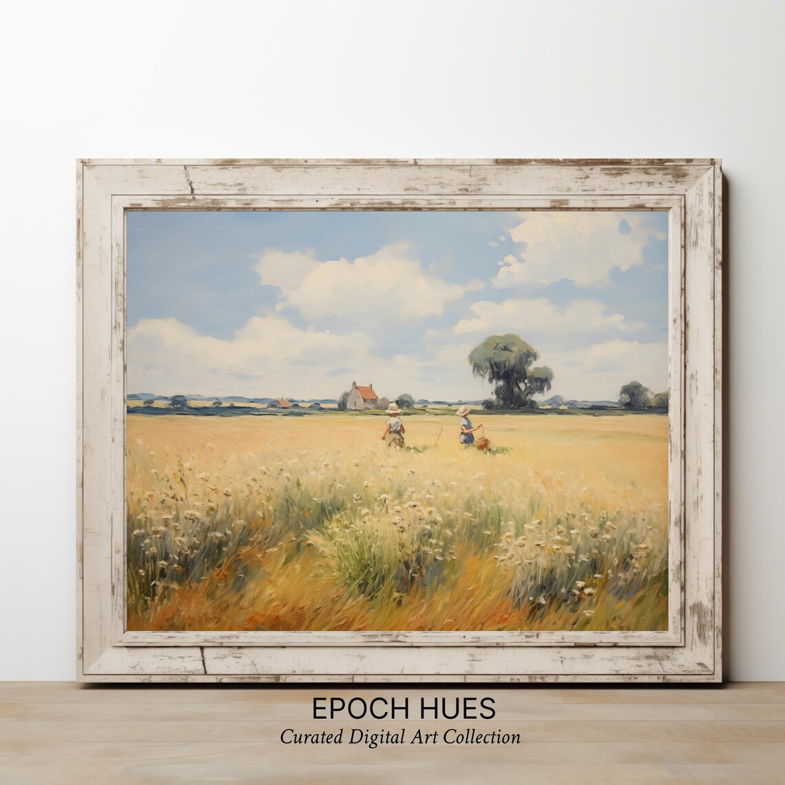Two Figures In A Golden Wheat Field Summer Countryside Poster - Image 2