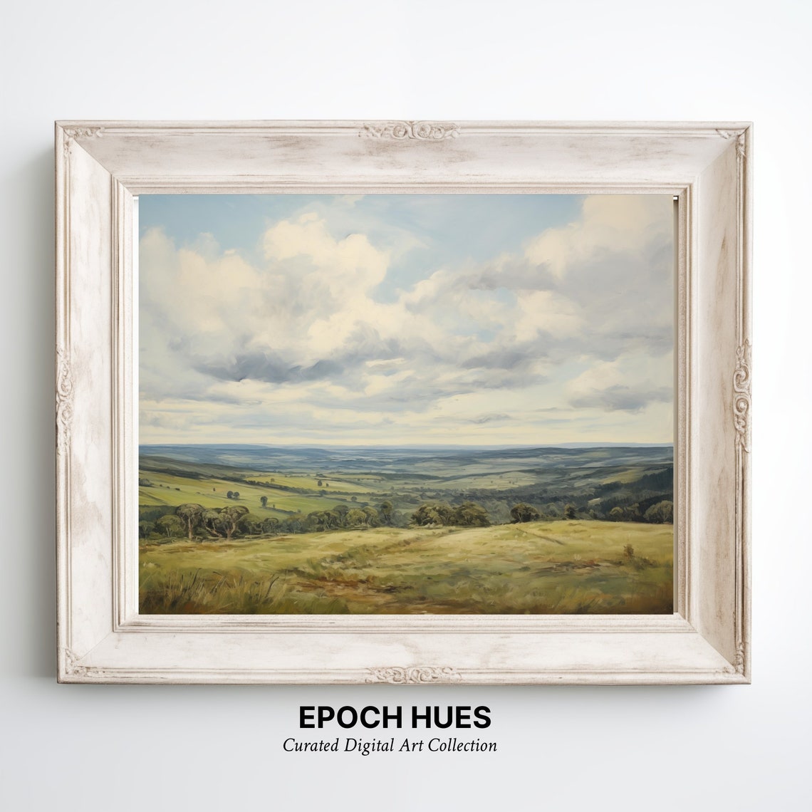 Rolling Green Hills Countryside Panorama Landscape Art Poster - Image 3