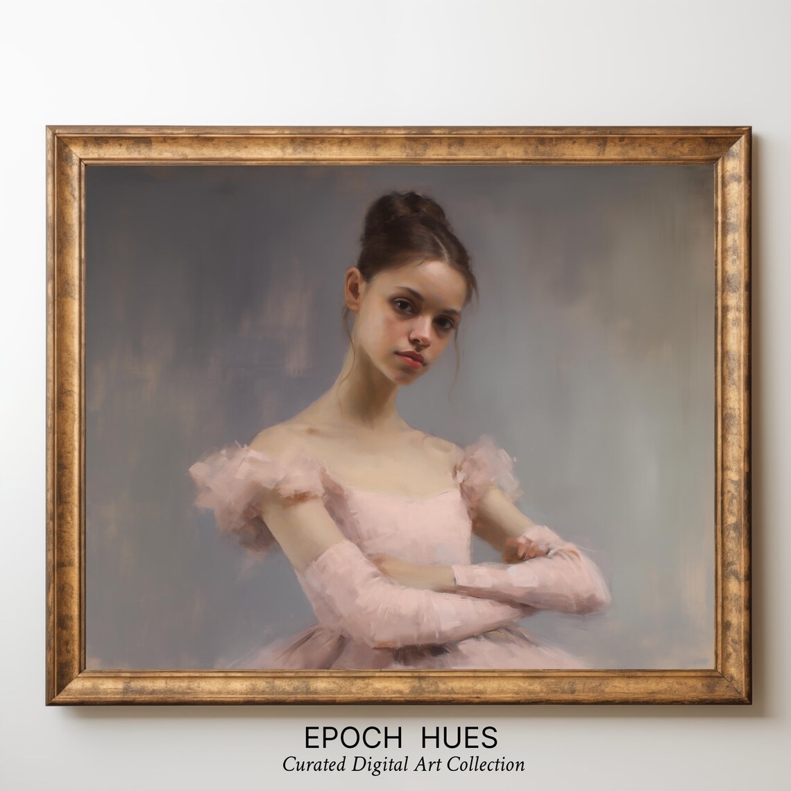 Young Woman in Pink Dress Classical Oil Portrait Painting Poster - Image 3