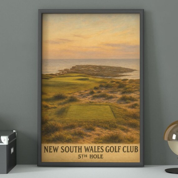 New South Wales Golf Club 5th Hole Coastal Links Sunset Poster