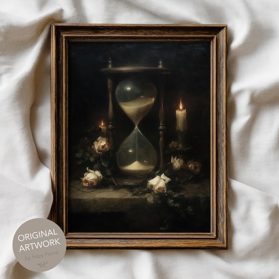 Hourglass With Sand Gothic Symbolic Still Life