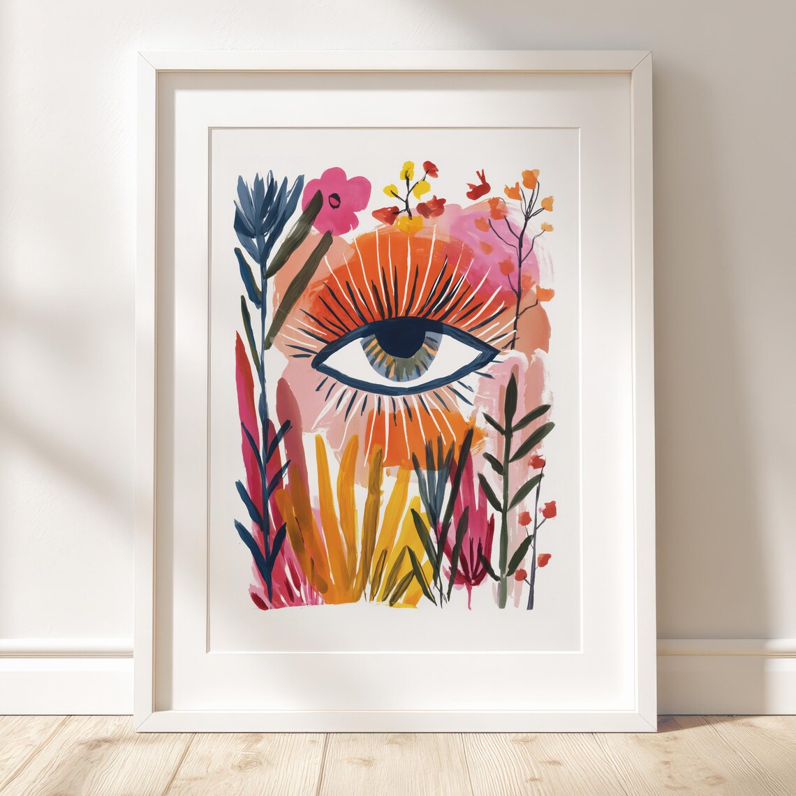 Eye Illustration Print Abstract Gouache Medical Poster Modern Botanical Anatomy Wall Art