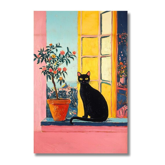 Henri Matisse Black Cat Open Window Art Print