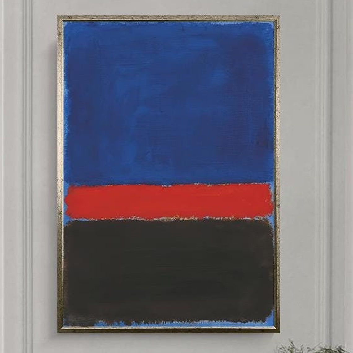 Bold Blue Red Black Abstract Color Field Rothko Style Poster