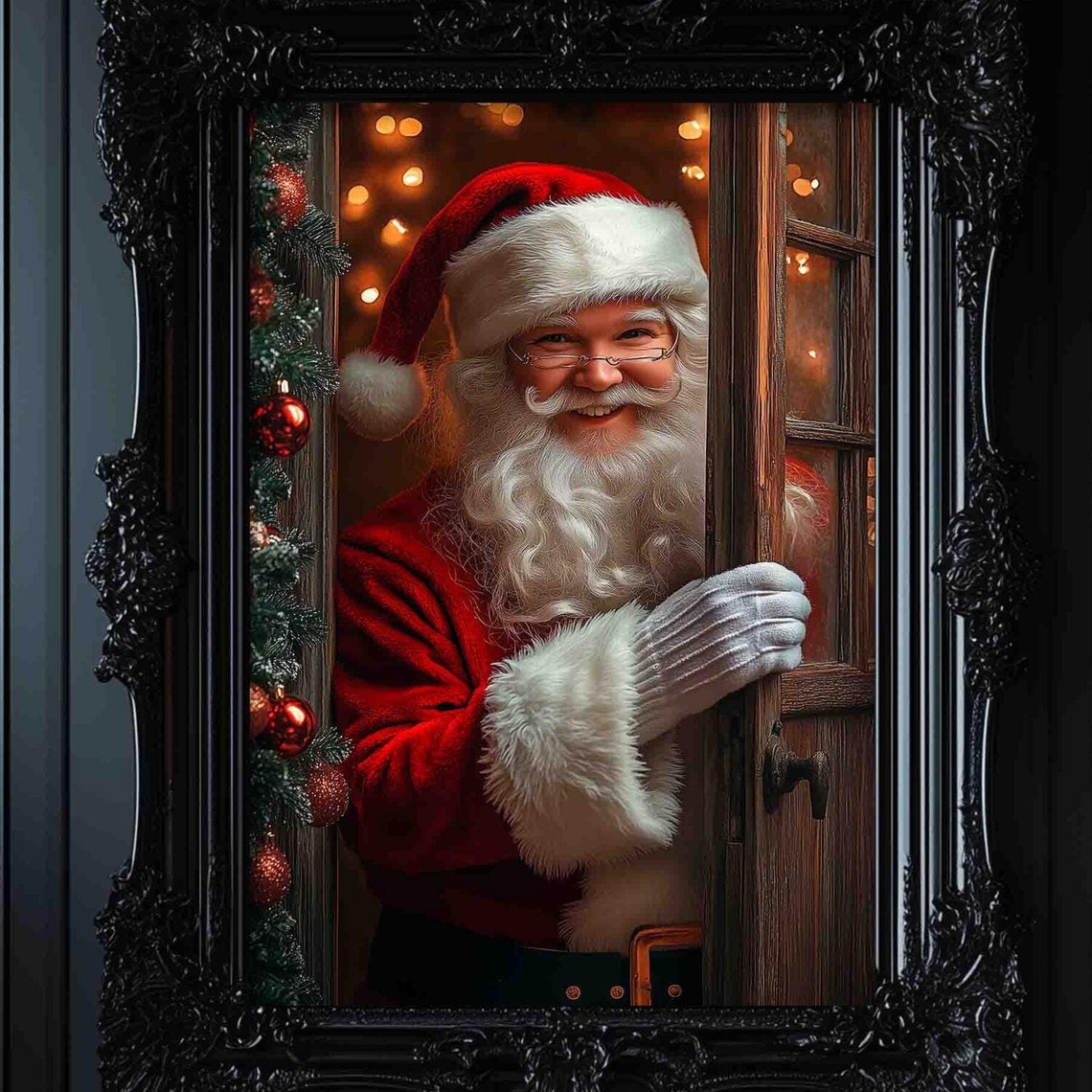 Santa Claus Portrait Print Vintage Christmas Wall Art Santa Oil Painting Print Victorian Dark Academia Winter Holiday 6 Xms049
