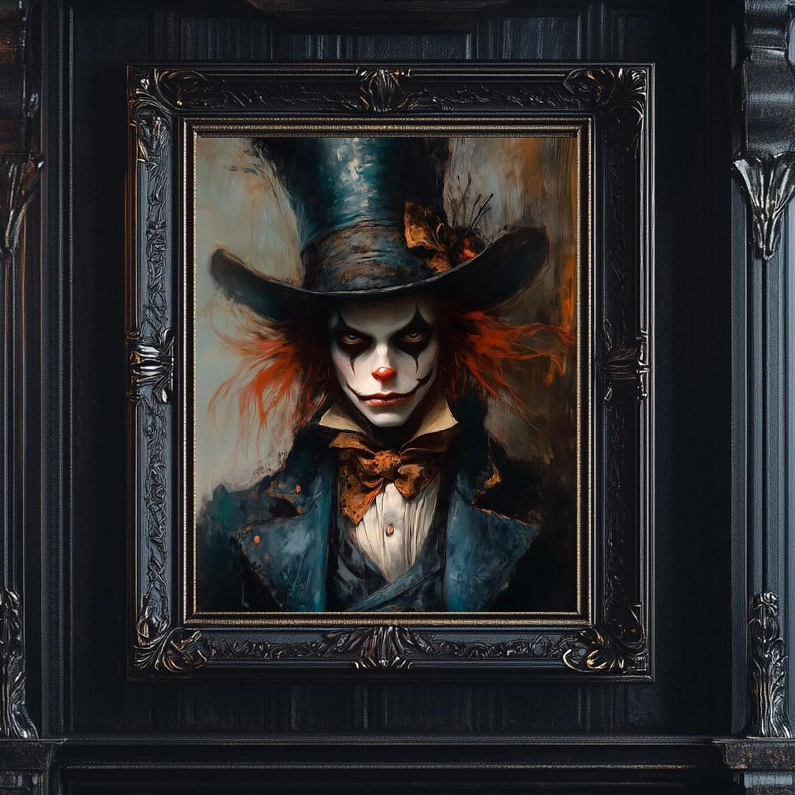 Alice in Wonderland Mad Hatter Portrait, Gothic Art Print