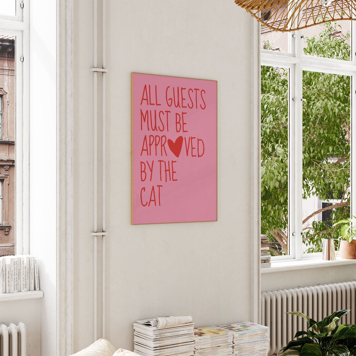 Funny Cat Entryway Decor, Minimalist Wall Art Print - Image 3