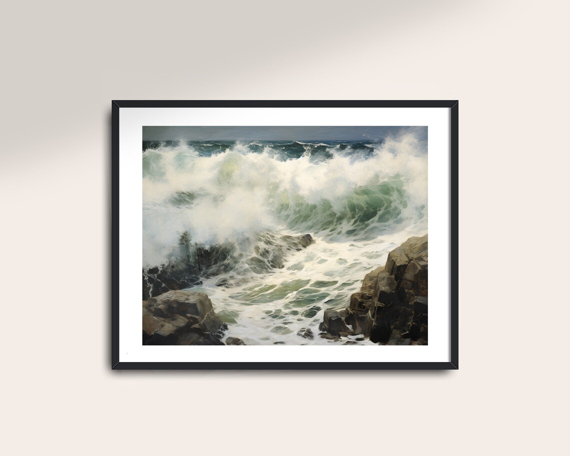 Seascape Vintage Art Waves Coastal Decor Print - Image 2
