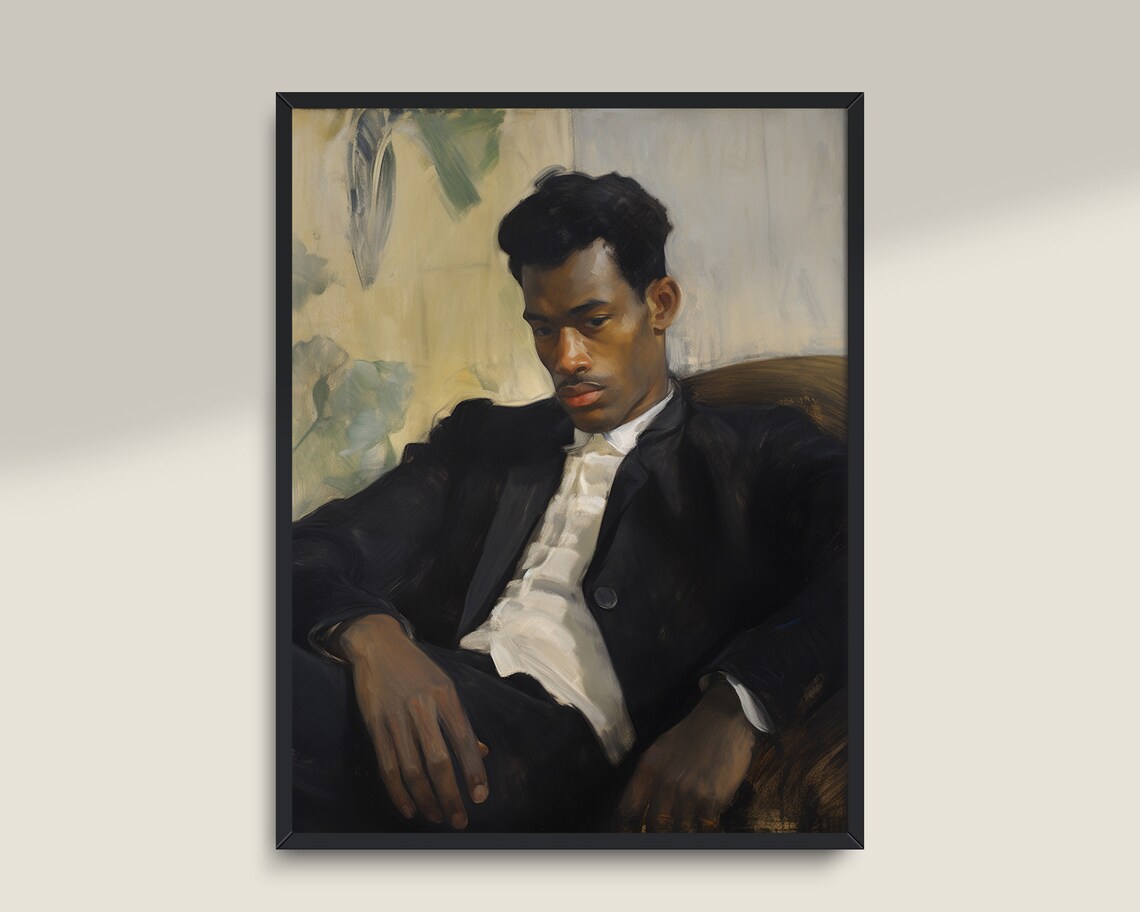 Victorian Gentleman Portrait, Dark Academia Art Print - Image 2