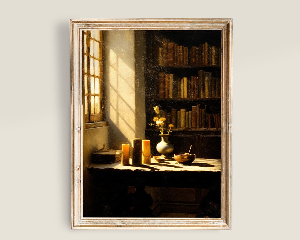 Still Life Vintage Art, Light Academia Decor Poster